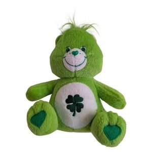 Care Bears Good Luck Bear Plush St‎ Patrick Irish Green Clover 2004 8" Plush Toy